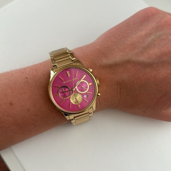 Michael Kors Gold and Pink Watch - Picture 3 of 3